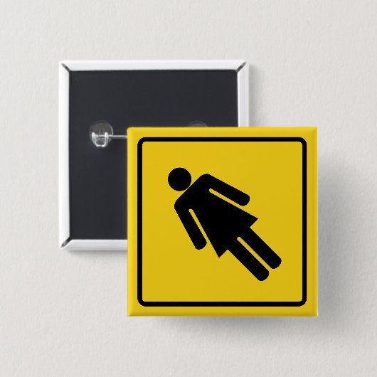 Warntaste für Frauen Button (Vorne & Hinten)