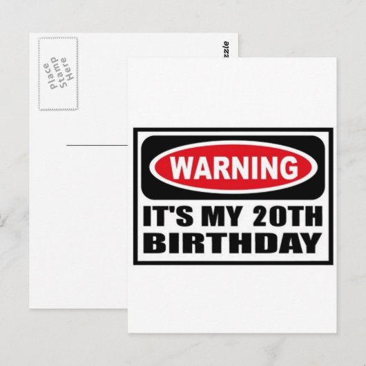 Warnung 20 postkarte (Vorne/Hinten)