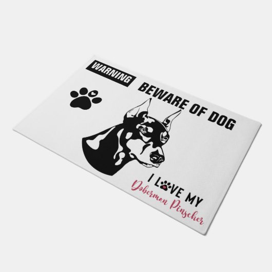 Warnung - 24 Zoll x 36 Zoll Fußmatte (Schrägansicht)