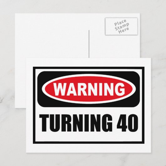 Warnung ABWEICHUNG 40 Postkarte (Vorne/Hinten)