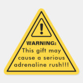 Warnung: Adrenalin Rush Funny Yellow Sticker ⚠ (Vorderseite)