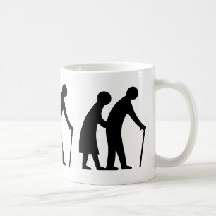 WARNUNG Ältere Menschen - UK Verkehrsschild Kaffeetasse