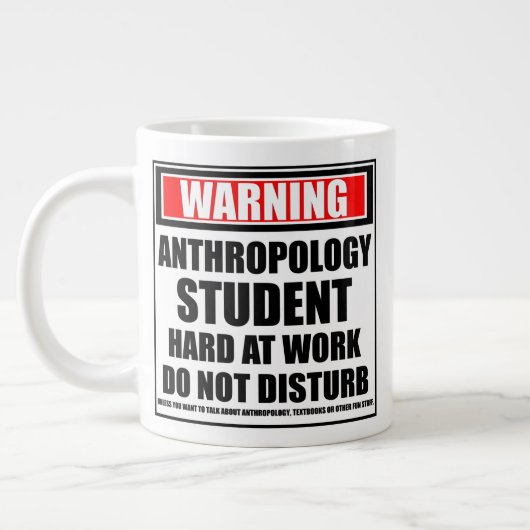 Warnung an Anthropologen Jumbo-Tasse (Links)