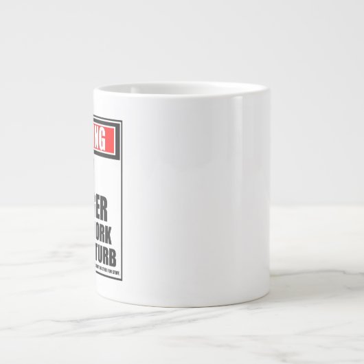 Warnung an den Personalmanager bei der Arbeit stör Jumbo-Tasse (Vorderseite)