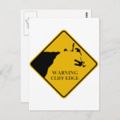 Warnung an die Kante Postkarte (Vorne/Hinten)