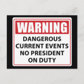 Warnung an keinen Präsidenten Postkarte (Vorderseite)
