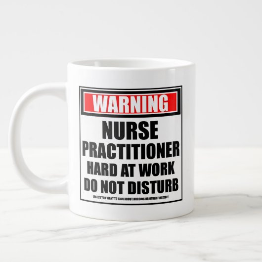 Warnung an Krankenpfleger Jumbo-Tasse (Links)