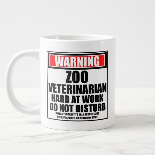 Warnung an Tierärzte am Arbeitsplatz Jumbo-Tasse (Links)