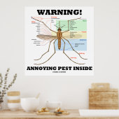 Warnung! Annoying Pest Inside (Moskito-Anatomie) Poster (Küche)