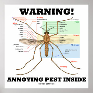 Warnung! Annoying Pest Inside (Moskito-Anatomie) Poster