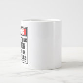 Warnung - Arm-Wrestling-Champion hart am Arbeitspl Jumbo-Tasse (Vorderseite)
