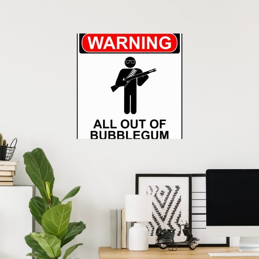 Warnung aus dem Bläschen Poster (Heimbüro)