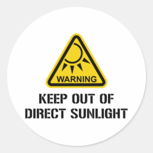 WARNUNG - Aus direktem Sonnenlicht Behalten Runder Aufkleber