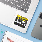 Warnung Außer Betrieb Aufkleber (Laptop mit iPhone)