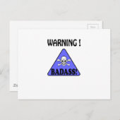 Warnung!Badass Postkarte (Vorne/Hinten)