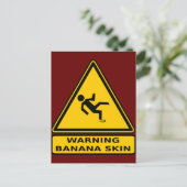 Warnung Banana Skin Postkarte (Stehend Vorderseite)