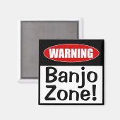 Warnung Banjo Zone! Funny Musical Joke Magnet (Vorderseite/Rückseite)