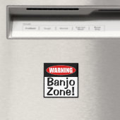 Warnung Banjo Zone! Funny Musical Joke Magnet (In Situ (Geschirrspüler))