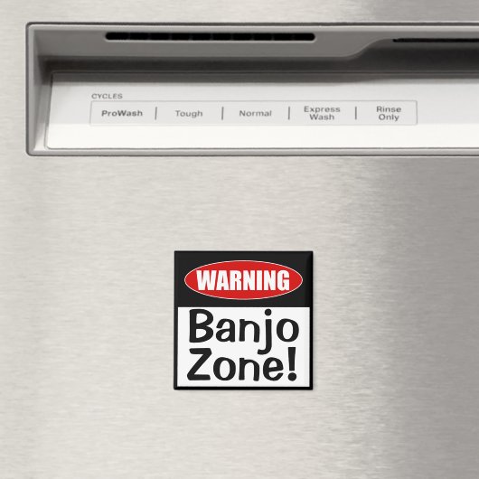 Warnung Banjo Zone! Funny Musical Joke Magnet (In Situ (Geschirrspüler))
