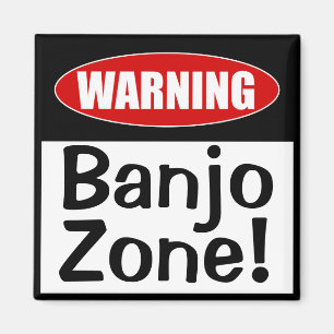 Warnung Banjo Zone! Funny Musical Joke Magnet