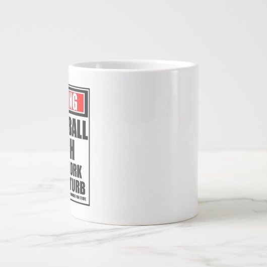 Warnung Basketball Trainer hart am Arbeitsplatz Jumbo-Tasse (Vorderseite)