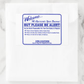 'Warnung bei den Wäschebeschlüssen' - Übersicht bl Rechteckiger Aufkleber (Tasche)