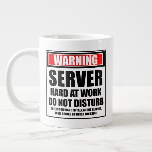 Warnung bei der Arbeit an einem Server stört nicht Jumbo-Tasse (Links)