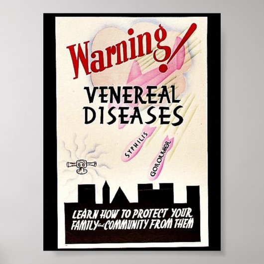 Warnung bei Veneralerkrankungen Poster (Vorne)