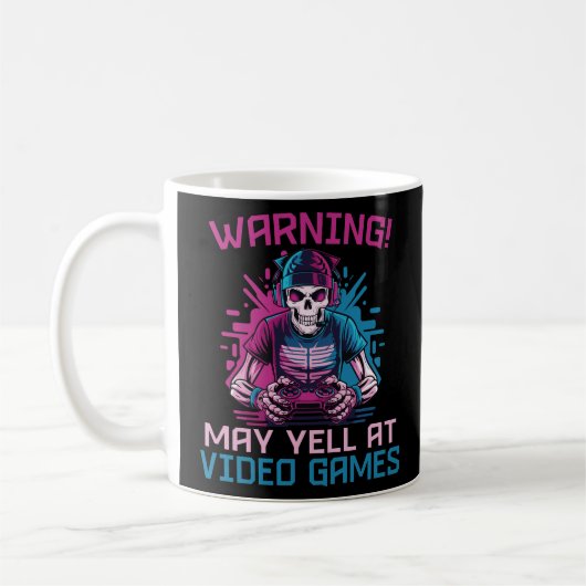 Warnung bei Videospielen Skeleton Gaming Kaffeetasse (Links)