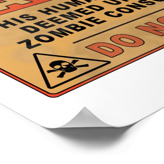 Warnung bei Zombie-Konsum Poster (Ecke)