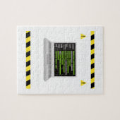 Warnung beim Programmieren im laufenden Computerpr Puzzle (Horizontal)