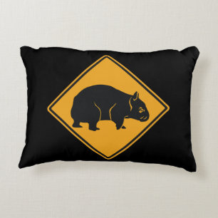 Warnung beim Überqueren von Wombat Dekokissen