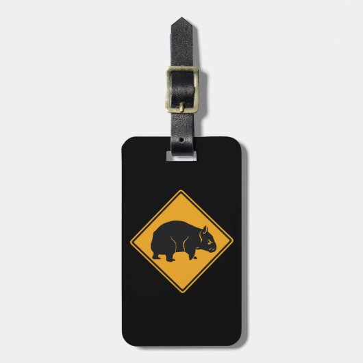 Warnung beim Überqueren von Wombat Gepäckanhänger (Vorderseite vertikal)