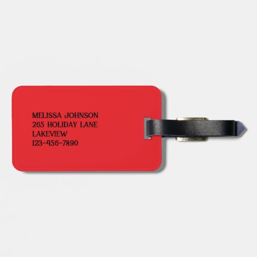 Warnung Besties Trip in Progress Black on Red Gepäckanhänger (Rückseite horizontal)