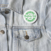 Warnung Besties Trip in Progress Green on White Button (Beispiel)