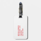 Warnung Besties Trip in Progress Red on White Gepäckanhänger (Rückseite vertikal)