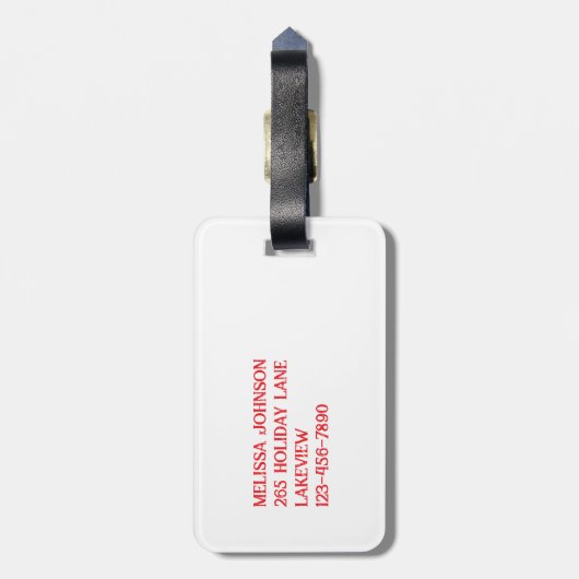 Warnung Besties Trip in Progress Red on White Gepäckanhänger (Rückseite vertikal)