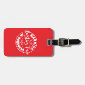 Warnung Besties Trip in Progress White on Red Gepäckanhänger (Vorderseite horizontal)