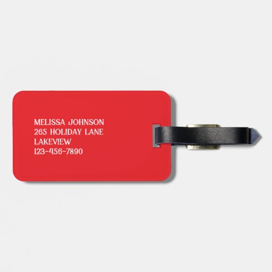 Warnung Besties Trip in Progress White on Red Gepäckanhänger (Rückseite horizontal)