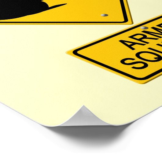 Warnung bewaffneter Eichhörnchen Poster (Ecke)