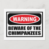 Warnung BEWAHRUNG DER CHIMPANZEN Postkarte (Vorderseite)