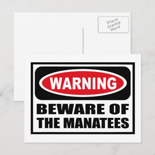 Warnung BEWAHRUNG DER MANATEES Postkarte (Vorne/Hinten)