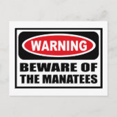 Warnung BEWAHRUNG DER MANATEES Postkarte (Vorderseite)
