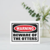Warnung BEWARE DER OTTERS-Postkarte Postkarte (Stehend Vorderseite)