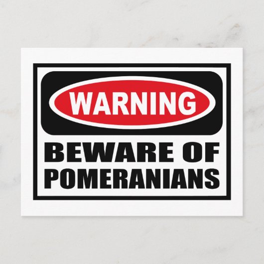 Warnung BEWARE der SPITZ Postkarte (Vorderseite)
