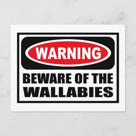 Warnung BEWERTUNG DER WALLABIES Postkarte (Vorderseite)