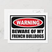 Warnung BEWERTUNG MEINER FRANZÖSISCHEN BULLDOGS Po Postkarte (Vorne/Hinten)