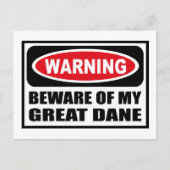 Warnung BEWERTUNG MEINER GROSSEN DANE Postkarte (Vorderseite)