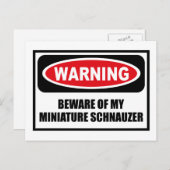 Warnung BEWERTUNG MEINER MINIATURE SCHNAUZER Postk Postkarte (Vorne/Hinten)