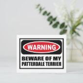 Warnung BEWERTUNG MEINER PATTERDALE TERRIER Postka Postkarte (Stehend Vorderseite)